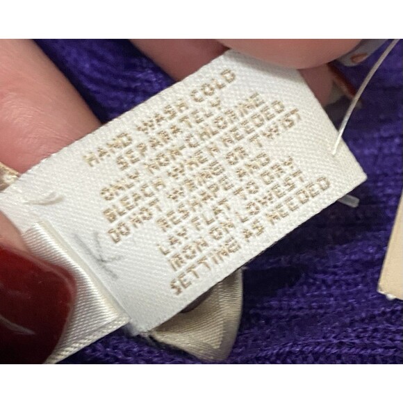 Chico’s Emma Cardigan Sweater Silk Blend Size 1 M African Amethyst Purple NWT - Picture 5 of 9